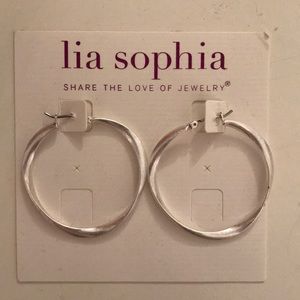 Lia Sophia silver hoops